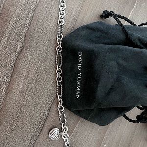 David Yurman figaro heart charm bracelet with white diamonds